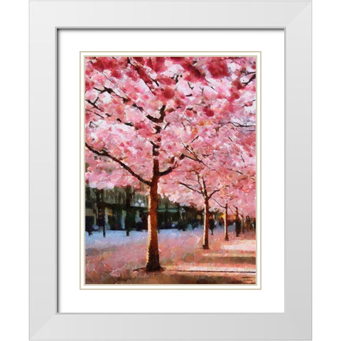 Spring Floral Variations XXXI White Modern Wood Framed Art Print with Double Matting by Medeiros, Celito