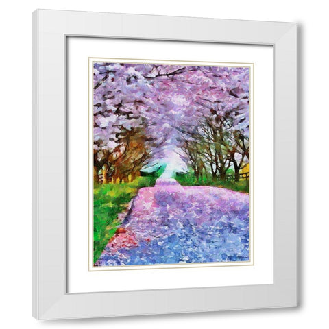 Spring Floral Variations XXXII White Modern Wood Framed Art Print with Double Matting by Medeiros, Celito