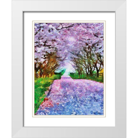 Spring Floral Variations XXXII White Modern Wood Framed Art Print with Double Matting by Medeiros, Celito