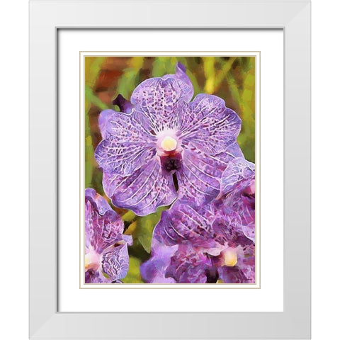 Spring Floral Variations XXXIII White Modern Wood Framed Art Print with Double Matting by Medeiros, Celito