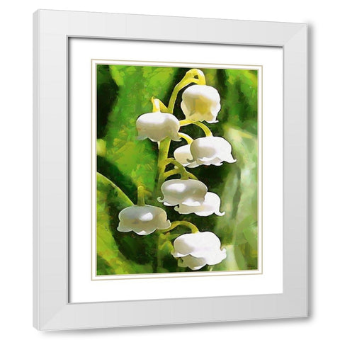 Spring Floral Variations XXXV White Modern Wood Framed Art Print with Double Matting by Medeiros, Celito