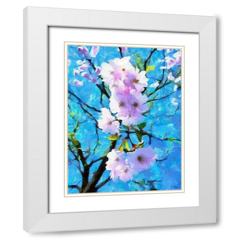 Spring Floral Variations XXXVIII White Modern Wood Framed Art Print with Double Matting by Medeiros, Celito