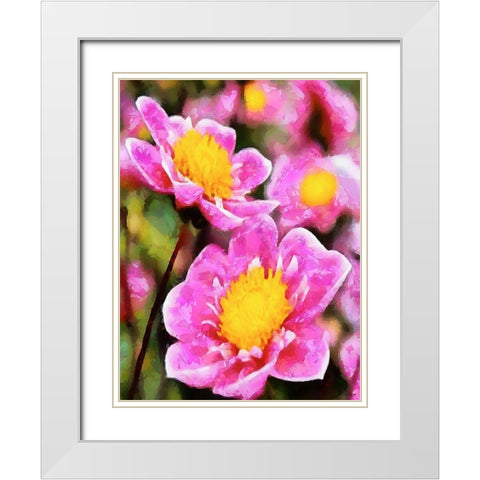 Spring Floral Variations XLII White Modern Wood Framed Art Print with Double Matting by Medeiros, Celito