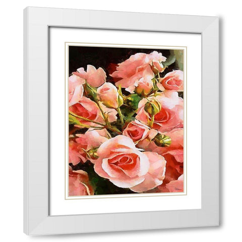 Spring Floral Variations XLVI White Modern Wood Framed Art Print with Double Matting by Medeiros, Celito