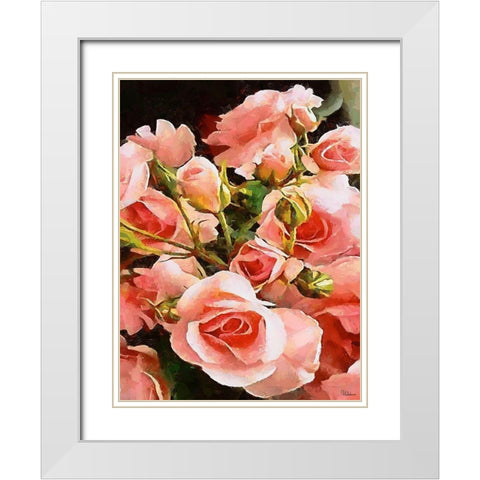 Spring Floral Variations XLVI White Modern Wood Framed Art Print with Double Matting by Medeiros, Celito
