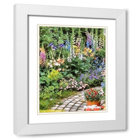 Full color Garden White Modern Wood Framed Art Print with Double Matting by Medeiros, Celito