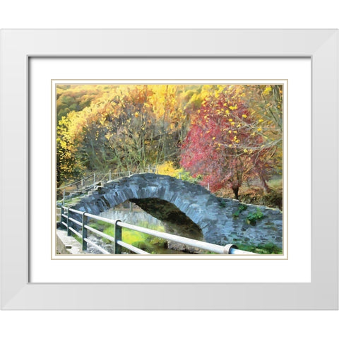 An Old Stone Bridge White Modern Wood Framed Art Print with Double Matting by Medeiros, Celito