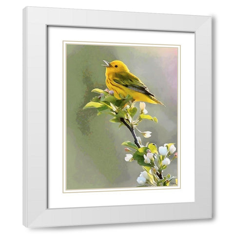 Spring Song White Modern Wood Framed Art Print with Double Matting by Medeiros, Celito