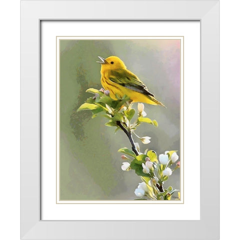 Spring Song White Modern Wood Framed Art Print with Double Matting by Medeiros, Celito