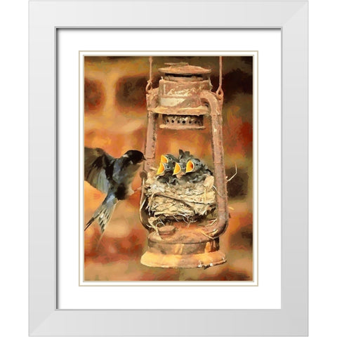 We are Hungry White Modern Wood Framed Art Print with Double Matting by Medeiros, Celito