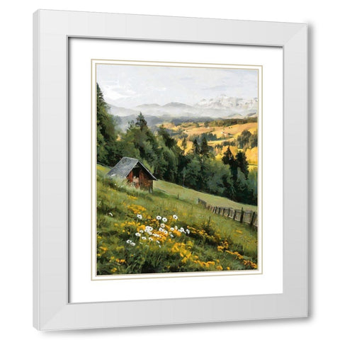 Austrian Alps White Modern Wood Framed Art Print with Double Matting by Medeiros, Celito