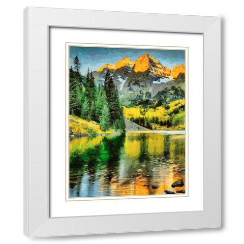 Austrian Alps II White Modern Wood Framed Art Print with Double Matting by Medeiros, Celito