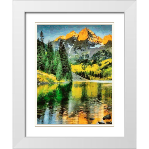 Austrian Alps II White Modern Wood Framed Art Print with Double Matting by Medeiros, Celito