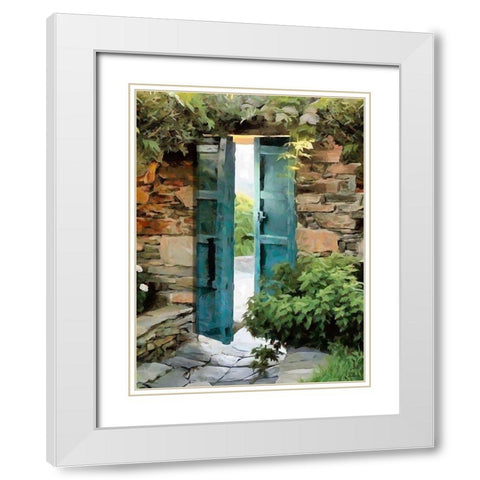 The Door is Open White Modern Wood Framed Art Print with Double Matting by Medeiros, Celito
