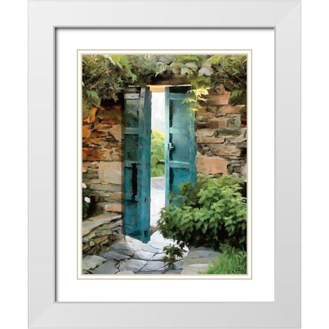 The Door is Open White Modern Wood Framed Art Print with Double Matting by Medeiros, Celito