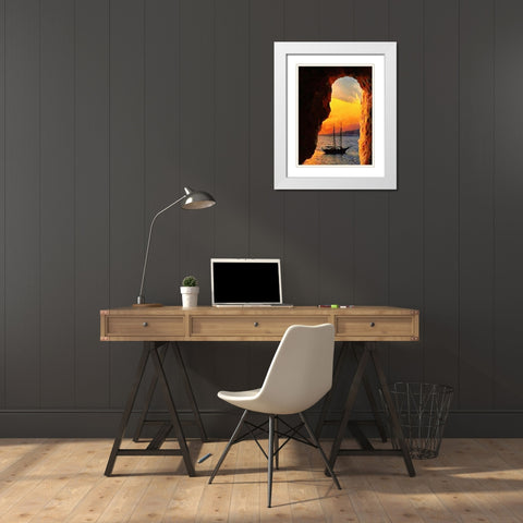 The Gap Between the Rocks White Modern Wood Framed Art Print with Double Matting by Medeiros, Celito