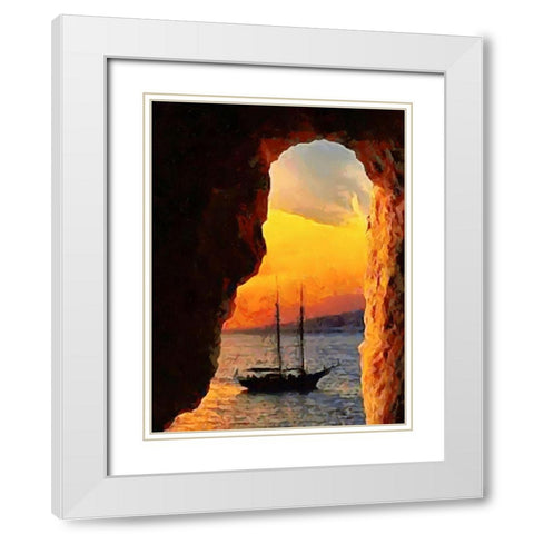 The Gap Between the Rocks White Modern Wood Framed Art Print with Double Matting by Medeiros, Celito