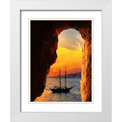 The Gap Between the Rocks White Modern Wood Framed Art Print with Double Matting by Medeiros, Celito