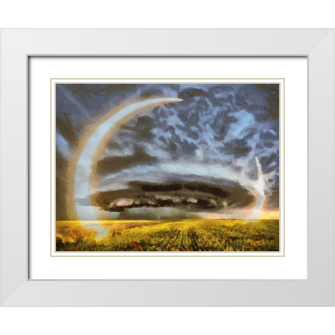 Crazy Clouds on the Sky White Modern Wood Framed Art Print with Double Matting by Medeiros, Celito