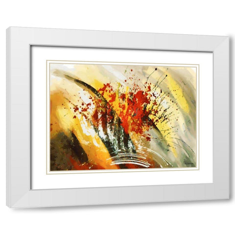 Mood of Abstraction III White Modern Wood Framed Art Print with Double Matting by Medeiros, Celito