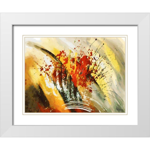 Mood of Abstraction III White Modern Wood Framed Art Print with Double Matting by Medeiros, Celito