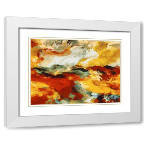 Mood of Abstraction XXV White Modern Wood Framed Art Print with Double Matting by Medeiros, Celito