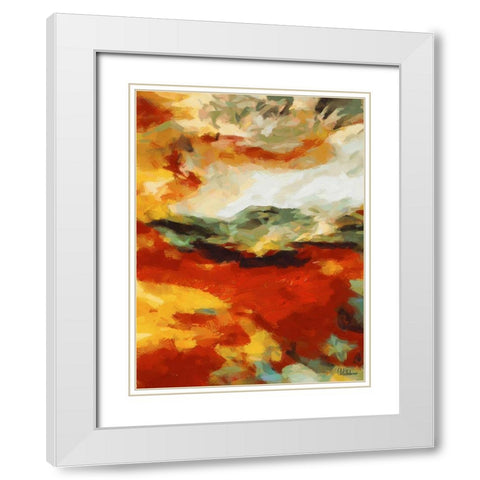 Mood of Abstraction XXVI White Modern Wood Framed Art Print with Double Matting by Medeiros, Celito