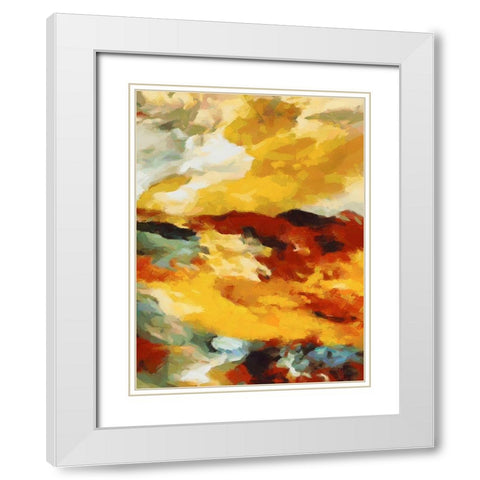 Mood of Abstraction V White Modern Wood Framed Art Print with Double Matting by Medeiros, Celito
