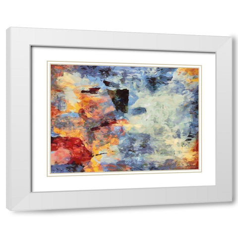 Mood of Abstraction VI White Modern Wood Framed Art Print with Double Matting by Medeiros, Celito