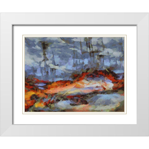 Mood of Abstraction VIII White Modern Wood Framed Art Print with Double Matting by Medeiros, Celito