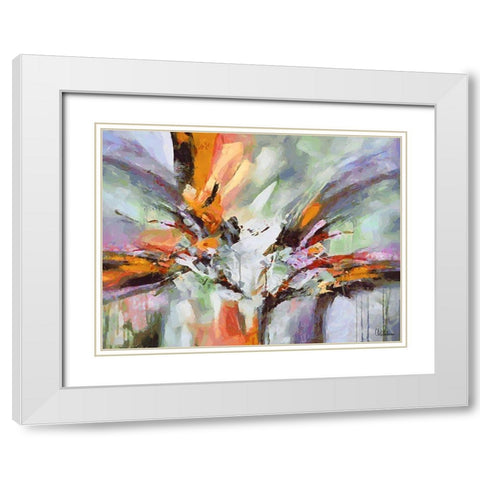 Mood of Abstraction IX White Modern Wood Framed Art Print with Double Matting by Medeiros, Celito