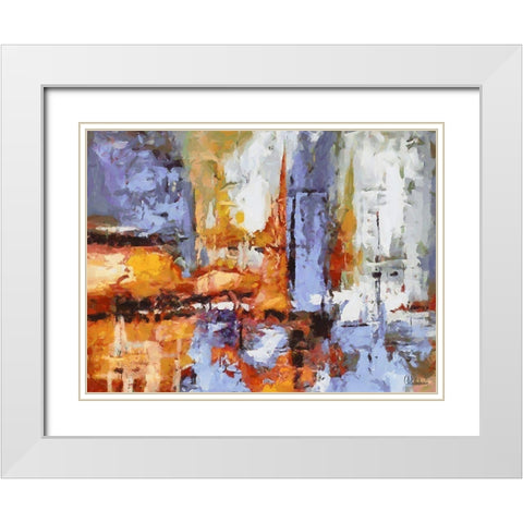 Mood of Abstraction X White Modern Wood Framed Art Print with Double Matting by Medeiros, Celito