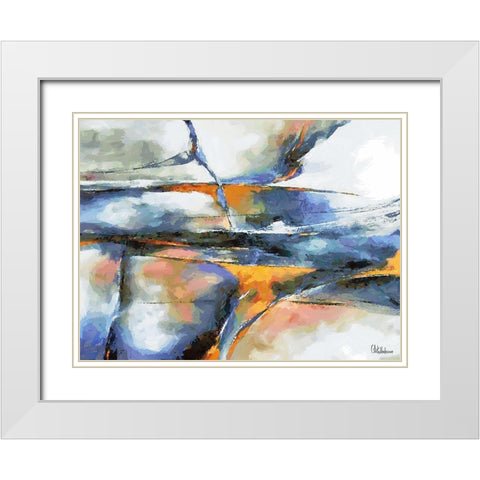 Mood of Abstraction XII  White Modern Wood Framed Art Print with Double Matting by Medeiros, Celito