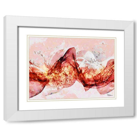 Mood of Abstraction XIV  White Modern Wood Framed Art Print with Double Matting by Medeiros, Celito