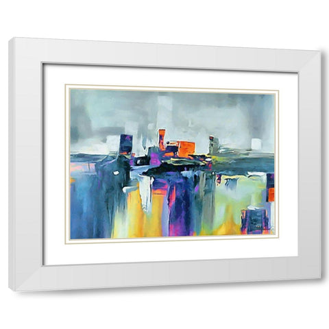 Mood of Abstraction XXII White Modern Wood Framed Art Print with Double Matting by Medeiros, Celito