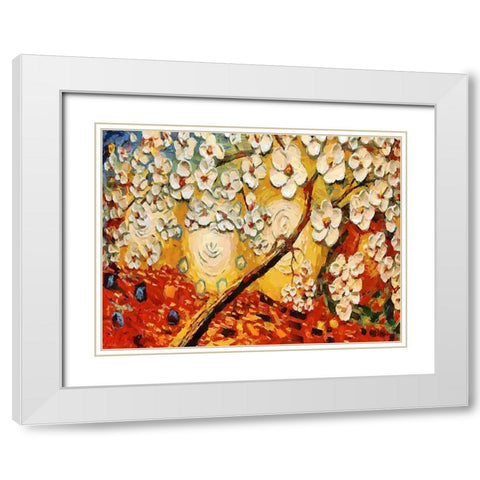 A Tree with White Flowers White Modern Wood Framed Art Print with Double Matting by Medeiros, Celito