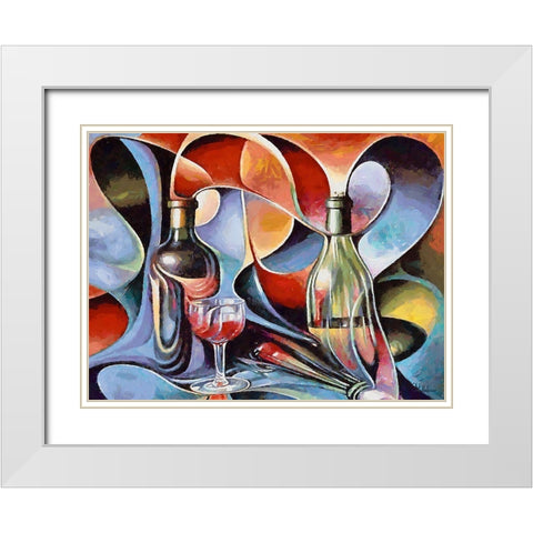 Mood of Abstraction XXVIII  White Modern Wood Framed Art Print with Double Matting by Medeiros, Celito
