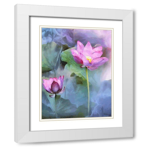 Orchids XXVIII White Modern Wood Framed Art Print with Double Matting by Medeiros, Celito