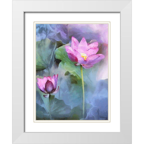 Orchids XXVIII White Modern Wood Framed Art Print with Double Matting by Medeiros, Celito
