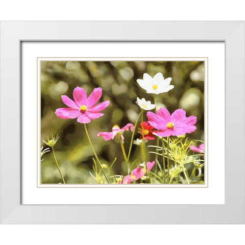 Field Flowers III White Modern Wood Framed Art Print with Double Matting by Medeiros, Celito
