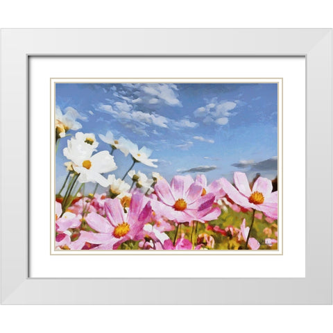 Field Flowers IV White Modern Wood Framed Art Print with Double Matting by Medeiros, Celito