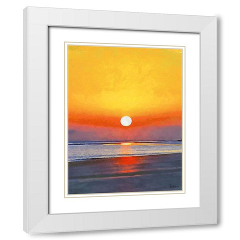 Golden Sunset III White Modern Wood Framed Art Print with Double Matting by Medeiros, Celito