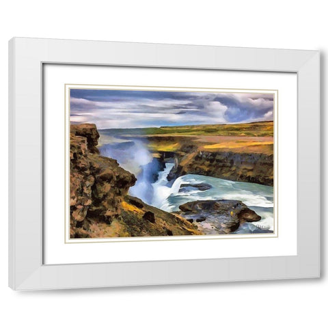 Watterfall Collection I White Modern Wood Framed Art Print with Double Matting by Medeiros, Celito