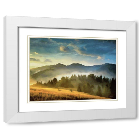 The Fog Collection II White Modern Wood Framed Art Print with Double Matting by Medeiros, Celito