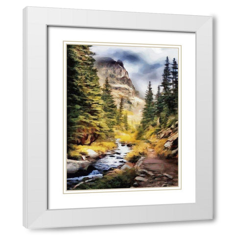 River in the Mountains I White Modern Wood Framed Art Print with Double Matting by Medeiros, Celito