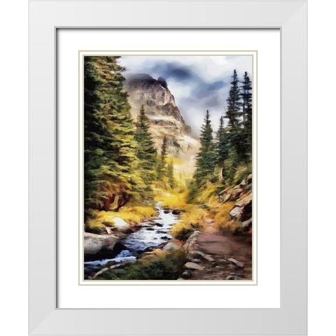 River in the Mountains I White Modern Wood Framed Art Print with Double Matting by Medeiros, Celito