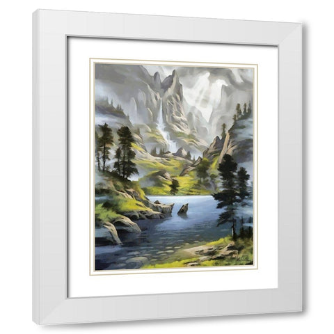 River in the Mountains IV White Modern Wood Framed Art Print with Double Matting by Medeiros, Celito