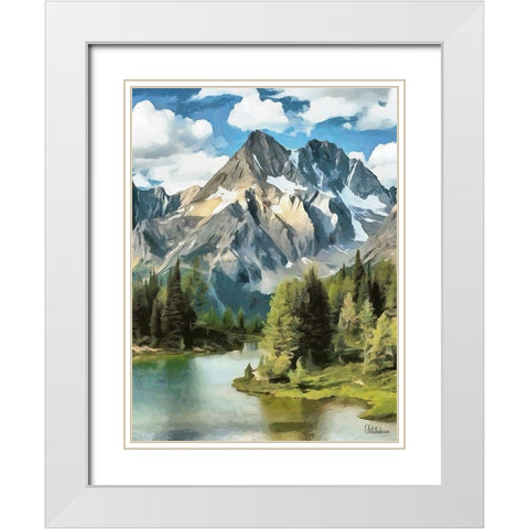 River in the Mountains VI White Modern Wood Framed Art Print with Double Matting by Medeiros, Celito