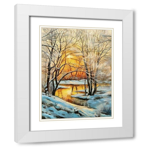 Sunny Day in Winter IV White Modern Wood Framed Art Print with Double Matting by Medeiros, Celito