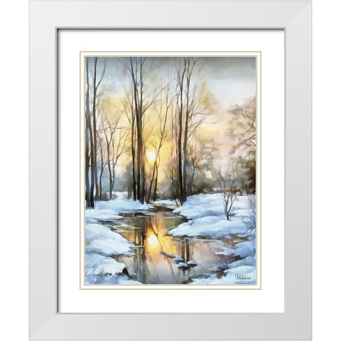 Sunny Day in Winter VII White Modern Wood Framed Art Print with Double Matting by Medeiros, Celito